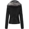 imageBellivera Womens Faux Leather Jacket Moto Biker SherpaLined Coat with Removable Fur CollarBlackgray