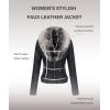 imageBellivera Womens Faux Leather Jacket Moto Biker SherpaLined Coat with Removable Fur CollarBlackgray