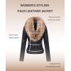 imageBellivera Womens Faux Leather Jacket Moto Biker SherpaLined Coat with Removable Fur CollarBlacknatural