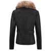 imageBellivera Womens Faux Leather Jacket Moto Biker SherpaLined Coat with Removable Fur CollarBlacknatural With Belt