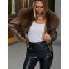 imageBellivera Womens Faux Leather Jacket Moto Biker SherpaLined Coat with Removable Fur CollarCamel Short Jacket