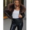 imageBellivera Womens Faux Leather Jacket Moto Biker SherpaLined Coat with Removable Fur CollarCoffee Short Jacket