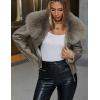 imageBellivera Womens Faux Leather Jacket Moto Biker SherpaLined Coat with Removable Fur CollarKhaki Short Jacket