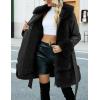 imageBellivera Womens Wool Pea Coat Faux Fur Jacket Winter Warm Parka Overcoat with BeltBlack Leather Mid Length