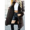 imageBellivera Womens Wool Pea Coat Faux Fur Jacket Winter Warm Parka Overcoat with BeltBrown Leather With Hood