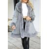 imageBellivera Womens Wool Pea Coat Faux Fur Jacket Winter Warm Parka Overcoat with BeltGrey Wool