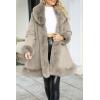 imageBellivera Womens Wool Pea Coat Faux Fur Jacket Winter Warm Parka Overcoat with BeltKhaki Wool
