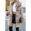 imageBellivera Womens Wool Pea Coat Faux Fur Jacket Winter Warm Parka Overcoat with BeltKhaki Wool Mid Length