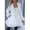 imageBellivera Womens Wool Pea Coat Faux Fur Jacket Winter Warm Parka Overcoat with BeltWhite Wool