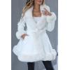 imageBellivera Womens Wool Pea Coat Faux Fur Jacket Winter Warm Parka Overcoat with BeltWhite Wool