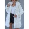imageBellivera Womens Wool Pea Coat Faux Fur Jacket Winter Warm Parka Overcoat with BeltWhite Wool Mid Length
