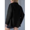 imageBellivera Womans Faux Leather Blazer Open Front Business Casual Jacket MidLength Spring Fashion Coat with PocketsBlack Blazer