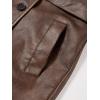 imageBellivera Women Trench Coat Long Loose Jacket Faux PU Leather Oversize Classic Lapel Overcoat with BeltGlossy Brown