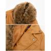imageBellivera Womens Trench Coat Faux Leather Jackets Winter Long Sleeve Outwear with Detachable Fur Collar