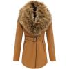 imageBellivera Womens Trench Coat Faux Leather Jackets Winter Long Sleeve Outwear with Detachable Fur Collar