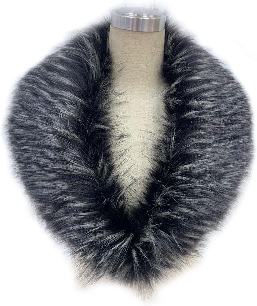imageBellivera Women Faux Fur Collar Neck Warm Fashion Retro Scarf Wrap for Winter Black R02