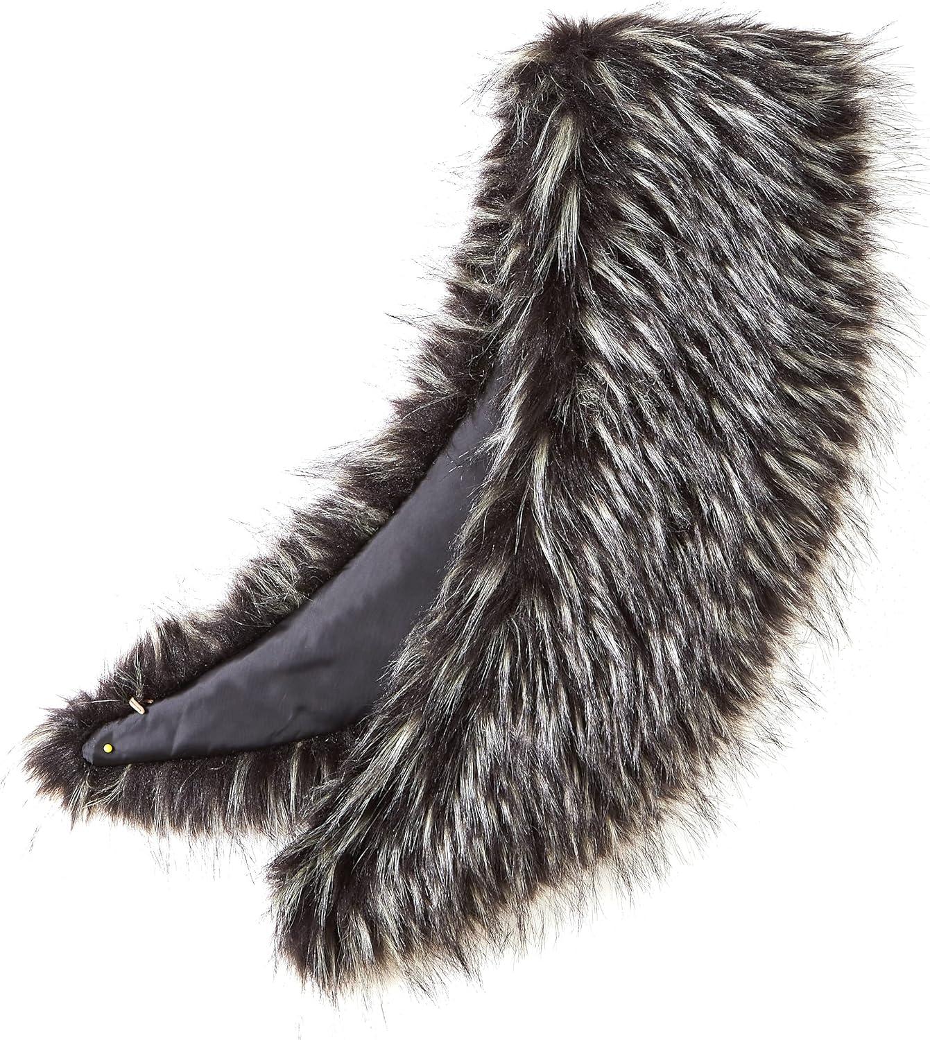 imageBellivera Women Faux Fur Collar Neck Warm Fashion Retro Scarf Wrap for Winter Black R02