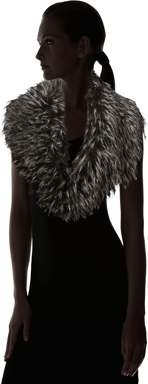 imageBellivera Women Faux Fur Collar Neck Warm Fashion Retro Scarf Wrap for Winter Black R02