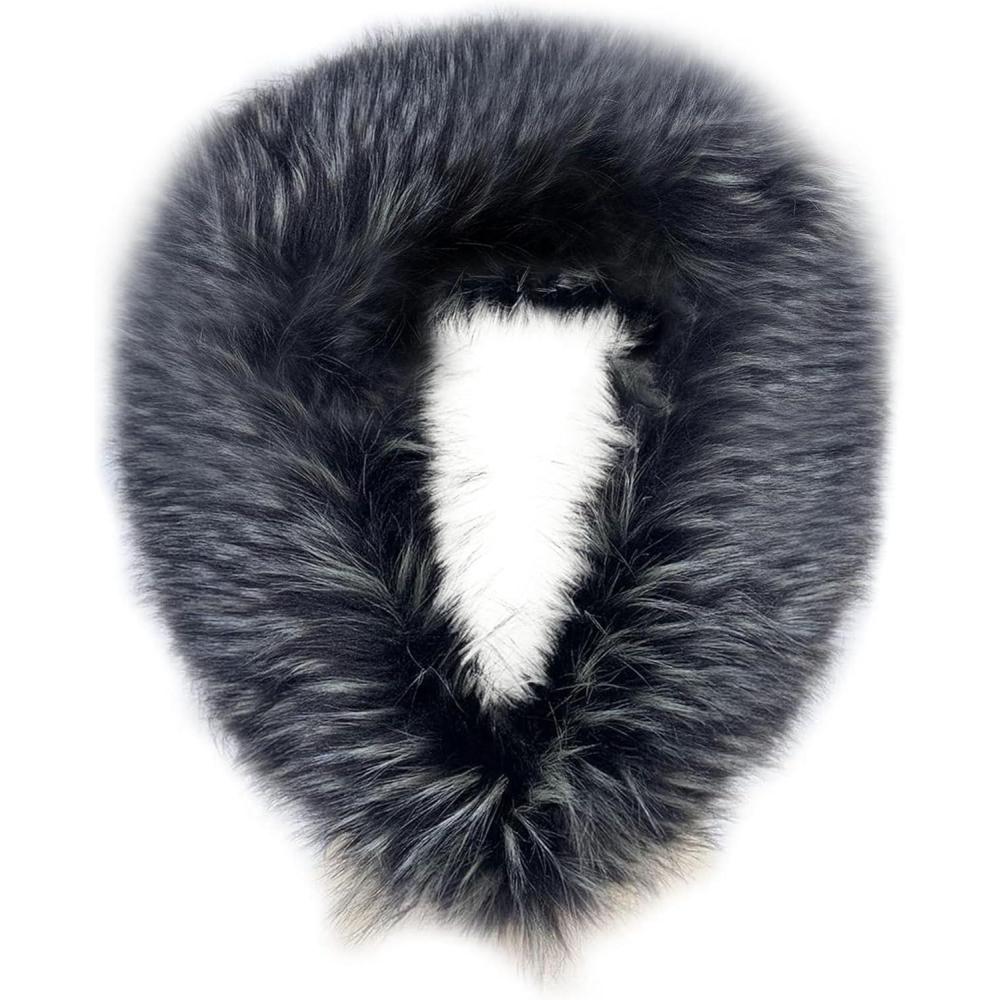 imageBellivera Women Faux Fur Collar Neck Warm Fashion Retro Scarf Wrap for Winter Black R02