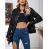 imageBellivera Faux Leather Jacket Women Motorcycle Zipper Bomber PU Bike Coat with PocketsBlack Casual Jacket