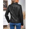 imageBellivera Faux Leather Jacket Women Motorcycle Zipper Bomber PU Bike Coat with PocketsBlack Casual Jacket