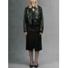imageBellivera Faux Leather Jacket Women Motorcycle Zipper Bomber PU Bike Coat with PocketsGreen Faux Leather Jacket