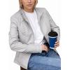 imageBellivera Faux Leather Jacket Women Motorcycle Zipper Bomber PU Bike Coat with PocketsGrey Casual Jacket