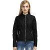 imageBellivera Faux Leather Jackets for Women Motorcycle Stretchy Coat 55 Black S