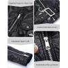 imageBellivera Women Faux Leather Jacket Studded Rivet Floral Moto Biker CoatBlack Embroidered Jacket