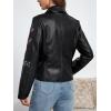 imageBellivera Women Faux Leather Jacket Studded Rivet Floral Moto Biker CoatBlack Floral Jacket