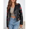 imageBellivera Women Faux Leather Jacket Studded Rivet Floral Moto Biker CoatBlack Floral Jacket