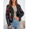 imageBellivera Women Faux Leather Jacket Studded Rivet Floral Moto Biker CoatBlack Floral Jacket