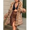 imageBellivera Women Faux Leather Winter Trendy puffer jacket waterresistant Thicken Bubble Coat with Fur Hood and BeltApricot