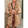 imageBellivera Women Faux Leather Winter Trendy puffer jacket waterresistant Thicken Bubble Coat with Fur Hood and BeltApricot