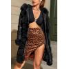 imageBellivera Women Faux Leather Winter Trendy puffer jacket waterresistant Thicken Bubble Coat with Fur Hood and BeltBlack