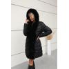 imageBellivera Women Faux Leather Winter Trendy puffer jacket waterresistant Thicken Bubble Coat with Fur Hood and BeltCoal Black
