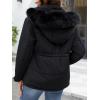 imageBellivera Women Twill Parka Jacket Winter Trendy Warm Hood Coat with Faux Fur CollarBlack