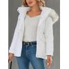 imageBellivera Women Twill Parka Jacket Winter Trendy Warm Hood Coat with Faux Fur CollarWhite