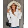 imageBellivera Women Twill Parka Jacket Winter Trendy Warm Hood Coat with Faux Fur CollarWhite