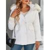 imageBellivera Women Twill Parka Jacket Winter Trendy Warm Hood Coat with Faux Fur CollarWhite