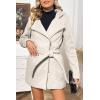 imageBellivera Women Wool Jacket Blend Winter Mid Long Trench Coat Warm Pea OvercoatBeige Apricot With Collar Coat