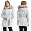 imageBellivera Women Wool Jacket Blend Winter Mid Long Trench Coat Warm Pea OvercoatBeigegray With Collar Coat