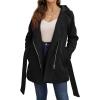 imageBellivera Women Wool Jacket Blend Winter Mid Long Trench Coat Warm Pea OvercoatBlack Coat