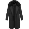 imageBellivera Women Wool Jacket Blend Winter Mid Long Trench Coat Warm Pea OvercoatBlack With Collar