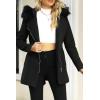 imageBellivera Women Wool Jacket Blend Winter Mid Long Trench Coat Warm Pea OvercoatBlack With Collar Coat