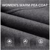 imageBellivera Women Wool Jacket Blend Winter Mid Long Trench Coat Warm Pea OvercoatDark Gray