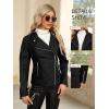 imageBellivera Womens Cropped Faux Leather Jacket Bomber Casual Zip Up Coat PU Moto Bike Outwear with PocketsBlack Stand Collar