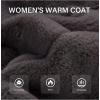 imageBellivera Womens Faux Fur Coat Shearling Fluffy Fuzzy Shaggy Hood SherpaLined Fleece JacketDark Grey