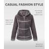 imageBellivera Womens Faux Fur Coat Shearling Fluffy Fuzzy Shaggy Hood SherpaLined Fleece JacketDark Grey