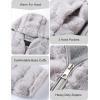 imageBellivera Womens Faux Fur Coat Shearling Fluffy Fuzzy Shaggy Hood SherpaLined Fleece JacketGrey